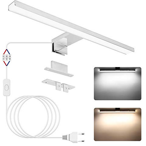 NIORSUN Lampada Specchio Bagno LED 12W 40cm Doppia Temperatura Colore 4000K 6000K, Impermeabile IP44,1100Lm Luce Specchio Bagno, Lampada Bagno Possono Essere Montato Su Specchio/Mobile/Parete