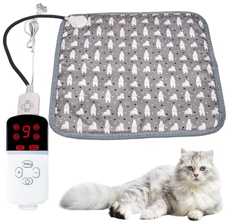 Tapis Chauffant Chien Chat, Coussin Chauffant Électrique Pour Animaux, Couverture Chauffante Électrique Coussin Chauffant Pour Animaux De Compagnie Anti-Mordant Imperméable Avec Température Réglable