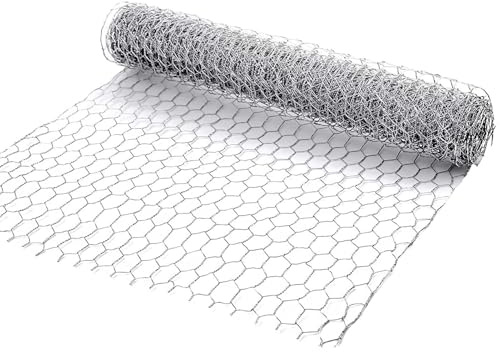 Maschendraht 40cmx500cm - Maschendrahtrolle | Rostfreier sechseckiger verzinkter Hühnerdrahtzaun für den Außenbereich | Hühnerdrahtgeflecht für den Zaun von Haustierkaninchen und Hühnern | Verzinkt
