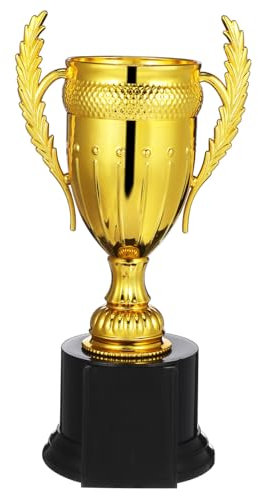 FRCOLOR Gold Trophy Cup Award Plastic Trophy for Sports Ceremony Decorative Cup