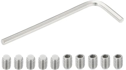 PATIKIL M6x8mm Vis Sans Tête Nylon, 10Pcs en Acier Inoxydable 304 Boulon Tête Hexagonale Métrique Six Pans Creux, Antidérapant, Entraînement Hexagonal Interne avec Clé Six Pans