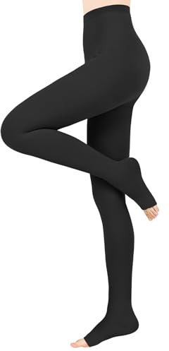 15-20mmHG Graduated Compression Tights for Women Men,Open Toe Compression Pantyhose,Support Hose, Compression Leggings for Varicose Veins,Edema