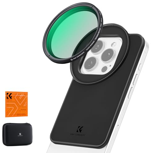 K&F CONCEPT 6.1 inch Magnetic Lens Filter Mount Adapter with 67mm Variable ND2-32 Filter Compatible with iPhone, Compatible with 16/15/14/13/12, 16/15/14/13/12 Pro