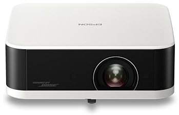 Epson Lifestudio Pop EF-61W Blanc Diamant, Projecteur portatif Smart, Sound by Bose, Google TV, Full HD, Utilisation en intérieur/extérieur, Garantie de 5 Ans*