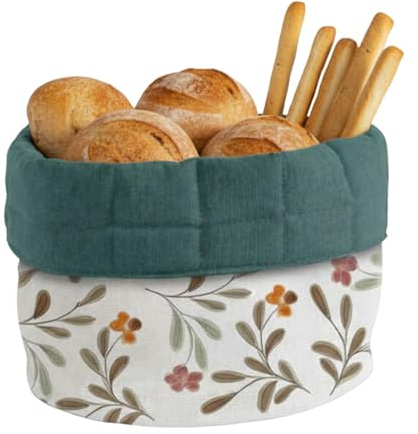 moorg Cesta para pan de algodón, panera de mesa – Cestas con diferentes diseños, panera de mesa, 19 x 19 cm