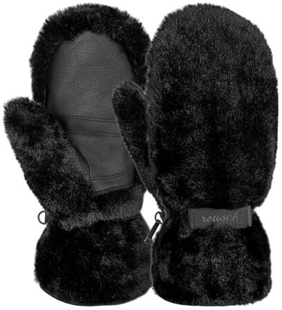 Reusch Fäustlinge für Damen | extra warm & weich | Touchscreen-kompatibel | wasserdichte & atmungsaktive Winterhandschuhe mit Kunstfell, für Ski, Outdoor & Freizeit, Größe 6-8,5, Molly R-TEX XT Mitten