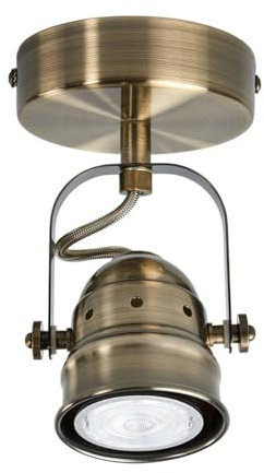 Ceiling Light 'Leonor' dimmable (Antique, Vintage) in Bronze Made of Metal for e.g. Living Room & Dining Room (1 Light Source, GU10) from Lindby | floodlight, Spotlight