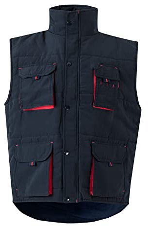 VELILLA 205902 Gilet imbottito bicolore multi-tasche, colore blu navy e rosso, taglia 2XL