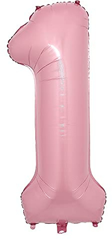 16 Inch Pink Foil Number Balloons Digital Globos Birthday Wedding Party Decorations Ballons Baby Shower Supplies (16 inch 1 Pink)