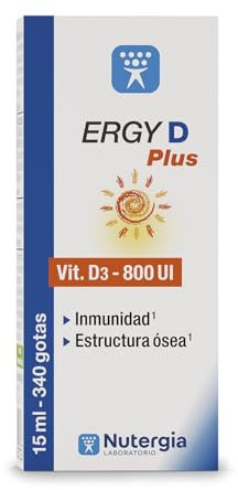 Nutergia ERGY D PLUS, Complemento alimenticio, Vitamina D de origen natural, 15 ml