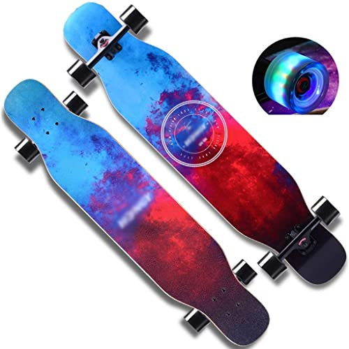 Xinduolei Pro komplett 43x 9 Skateboards for Anfänger Standard Double Kick Concave Tricks Deck 7 Layer Maple Longboard for Extreme Sportarten und draußen (Color : D)