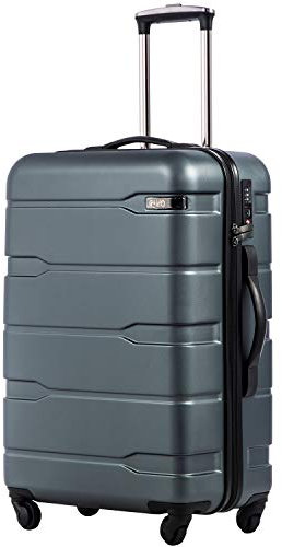 COOLIFE Hartschalen-Koffer Rollkoffer Reisekoffer Vergrößerbares Gepäck (Nur Großer Koffer Erweiterbar) PC Material mit TSA-Schloss und 4 Rollen