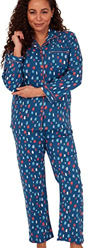 Indigo Sky Women's Luella Wincyette Pyjama, Splat Spot Ocean Blue, 8-10