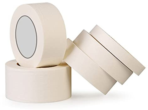 Qrity 2 Nastro in Carta per Mascheratura, 10mm x 50m, Nastro di Carta, per Imbianchino, Mascheratura