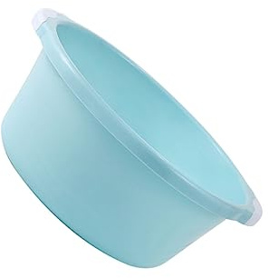 Healifty Large Round Plastic Wash Basin 2 Pack 15 Inch Household Footbath Bucket and Face Washing Tub for Bathroom Cleaning