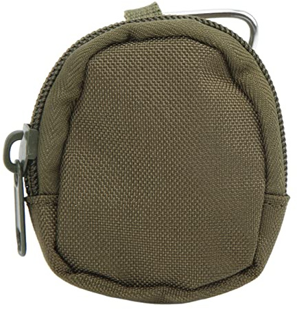 Zerodis Schlüsseletui, langlebiges 1000D Nylon, rund, kompaktes Design mit Reißverschluss, dreieckige Schnalle für Camping (grün)