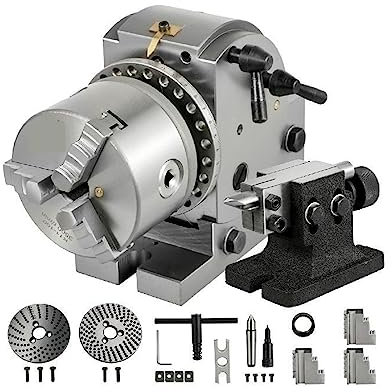 Teilkopf-Indexierkopf BS0 4 Zoll/100 mm halbuniversal mit MT2-Reitstock und 4-Zoll-Spannfutter für CNC-Fräs- und Schleifmaschine