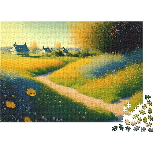 Prato di fiori in fiore 1000 pezzi per adulti Divertente puzzle Gioco educativo Giocattolo antistress Decorazione Giocattolo intellettuale 1000 pezzi (75x50 cm)