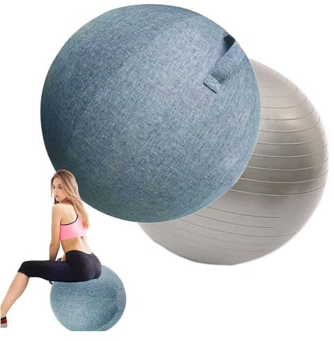 PAHION Balance Und Stabilität Kugelstuhlbezug 55/65/75/85cm Yoga Ball Abdeckung Für Pilates, Core Training Und Physiotherapie Balance Ball Abdeckung (Color : Navy, Size : 65cm)