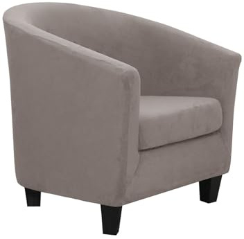 Morbuy Wasserdicht Sesselbezug Stretch mit Armlehne, 2er Set Sessel Überzug Universal Sesselhussen Stretch Weich Sesselüberzug Elastisch Hussen für Clubsessel Cocktailsessel (Grau-Braun)