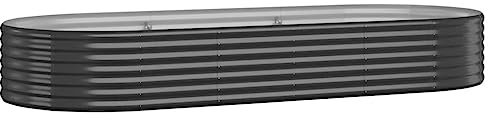vidaXL Hochbeet, Wetterfestes Hochbeet für Garten Balkon Terrasse, Kräuterhochbeet zum Selber Bauen, Pflanzkasten aus Metall, Verzinkter Stahl Anthrazit