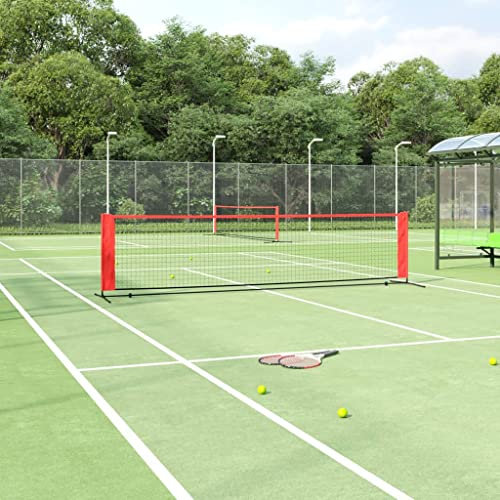 Home Items, Tennisnetz, schwarz und rot, 400 x 100 x 87 cm, Polyester, Anzugmöbel