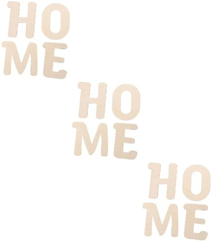 STOBOK 3 Sätze Holzbuchstaben Holz-buchstaben-tags Buchstaben Lustige Brief Lustiges Unvollendete Wörter Ausschnitte Buchstaben Masse Beige 4 Stück * 3
