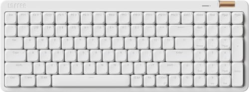LOFREE Clavier mécanique Flow Lite100 Touches sans Fil Rechargeable Interchangeable avec récepteur2.4G, Connexion BT et Filaire pour Windows Mac Interrupteurs linéaires(Blanchâtre) Disposition US