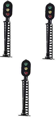 IWOWHERO 3 Stücke Sand Tisch Layout Decor Zug Signal Licht Modell Grün-gelb-rot Ampeln Für Miniatur Eisenbahn Szene