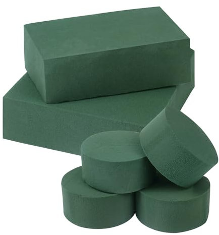 Nwvuop 7Pcs Floral Foam Blocks Round for Flower Arrangements - 2 Sizes (14×8×4.5cm, 8×8×4cm)
