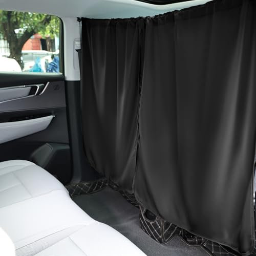Alaoo Car Divider Privacy Curtains,Car Seat Partition Curtain,Removable Camper Van Curtains,Blackout Window Covers for Commercial Vehicles and Vans 180 * 90CM