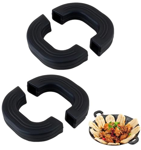Protectores de Silicona para Mangos de Ollas, 4 Piezas, Fundas Térmicas Anti-Calor, Cubiertas para Asas de Sartenes, Cacerolas y Utensilios de Cocina, Resistentes al Calor y Antideslizantes,Negro