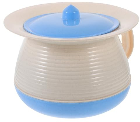 MUCKLILY Pot de Chambre pour Garçon et Filles Seau à Urine de Chevet avec Couvercle Hermétique en Plastique Pp Bleu Portable Facile à Nettoyer Usage Maison Voyage Aide Mobilité