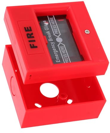 IMIKEYA Pulsador de Parada de Emergencia Rojo Reiniciable Botón Manual de Alarma contra Incendios Compatible Sistemas Tradicionales para Seguridad y Alerta Rápida en Incendios