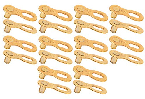 10 Pares de Eslabones de Cadena de Bicicleta de 10 Velocidades, Conector de Cadena de Bicicleta de Acero, Eslabón Faltante de Liberación Rápida para Mantenimiento y Reparación (Oro)