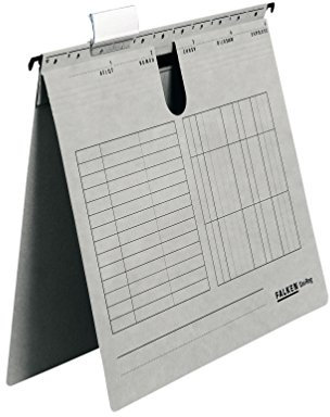 Original Falken 25er Pack Hängehefter UniReg. Made in Germany. Kaufmännische Heftung, aus Recycling-Karton für DIN A4 grau Blauer Engel ideal für die lose Blatt-Ablage im Büro und der Behörde