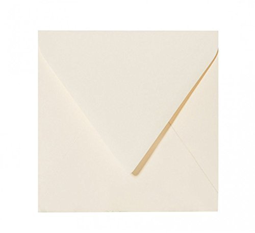 25 Quadratische Briefumschläge Farbe Zartcreme 15 x 15 cm 150 x 150 mm feuchtklebend Umschläge