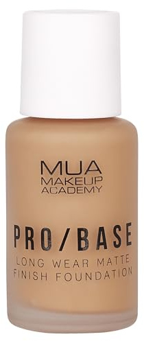MUA Pro/Base Full Coverage Matte Finish Foundation, Shade #170 (Pack of 1) | Long-Lasting, Buildable Coverage, Controls Shine, Enriched with Vitamin E, Vegan & Cruelty Free