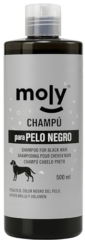 MOLY Hundschampo 500 ml för svart, brun eller chokladfärgad päls | koncentrerat schampo för hundar med mörk päls – pH-neutral och hudvänlig | Glänsande