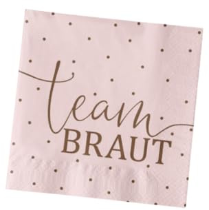 Servietten JGA Papier-Servietten Tisch-Deko Junggesellinnenabschied Junggesellen-Abschied JGA-Party Accessoires Hochzeits-Dekoration (20, Team Braut)