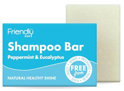 Friendly Soap Handmade Natural Peppermint & Eucalyptus Shampoo Bar - Refreshing, Rich, Nourishing 95g