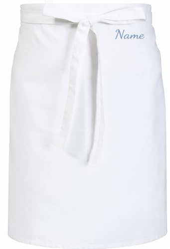LALALO Vorbinder Schürze mit Name, hochwertig bestickt, Personalisierte Bistroschürze/Kochschürze für Damen und Herren, Malschürze/Schürze zum basteln, kochen, garten oder werken