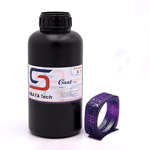 Siraya Tech Cast Gießbares 3D Drucker Resin (Violett, 1kg) | Leicht zu drucken und sauber auszubrennen, hochauflösendes 405-nm-Gießharz für Schmuck und Metallteile