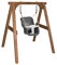 AXI Baby Swing with Wooden Frame & Seat in Grey/White | Baby Swing of Wood in Brown | Outdoor Swing for Babies from 9 Months Upwards