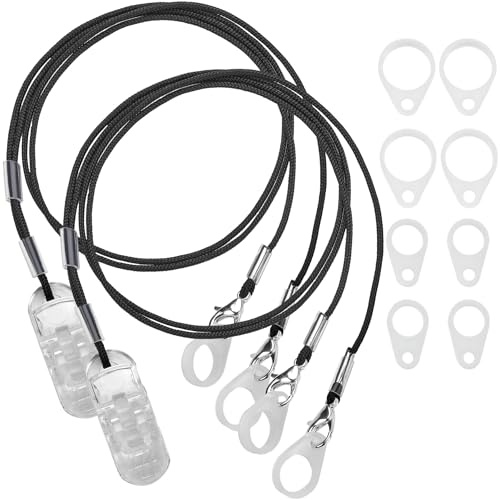 Clips pour prothèses auditives - Support de protection avec cordon anti-perte - Corde avec boucles et clip et clip de sécurité Idéal pour les prothèses auditives derrière l'oreille (Pack de 2)