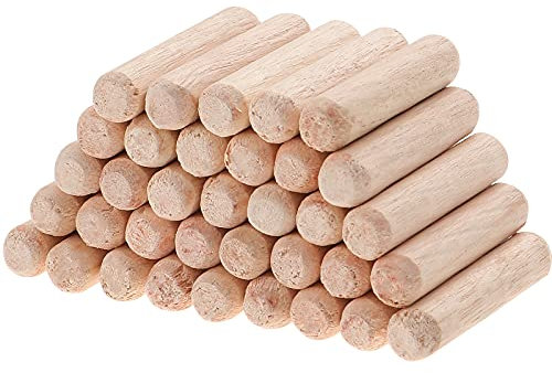 Faankiton 1000 Stück Holzdübel Set 6x30mm, Dübel Holz, Holzstifte Dübel Set, Riffeldübel Buche Holz Dübel für Möbel Professionelle Tischler DIY- und Bastelprojekte
