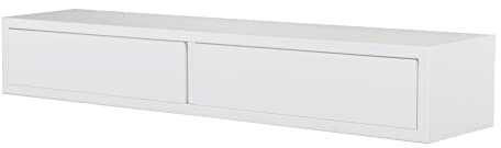 MODULARREDO | Domino Wandregal mit Schublade, Hängender Nachttisch, Wandregal, 88,2 x 13,4 x 20 cm, Weiß – Made in Italy
