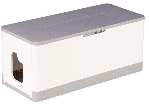 POLY POOL - PP2606 Scatola Portacavi Raccogli e Nascondi Fili - Protezione per Multiprese Cavi Prolunghe - Scatola Copri Fili e Prese con 2 Aperture Posteriori e 2 Ingressi Laterali