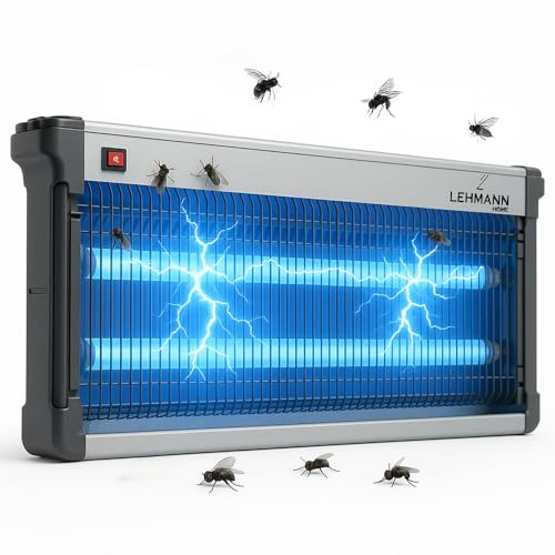 LEHMANN Electrique Lampe Anti Moustique avec Lampes UV, Anti-Mouches et Moustiques, 41 W, Économe en énergie, sans Produits Chimiques, pour intérieur et extérieur jusqu'à 400 m², Silencieux
