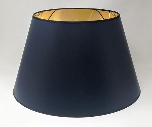 Schwarzer Lampenschirm mit Goldfutter, Kegelform, für Tischlampe, Stehlampe, handgefertigtes Produkt (Schwarz, 45x28x27)